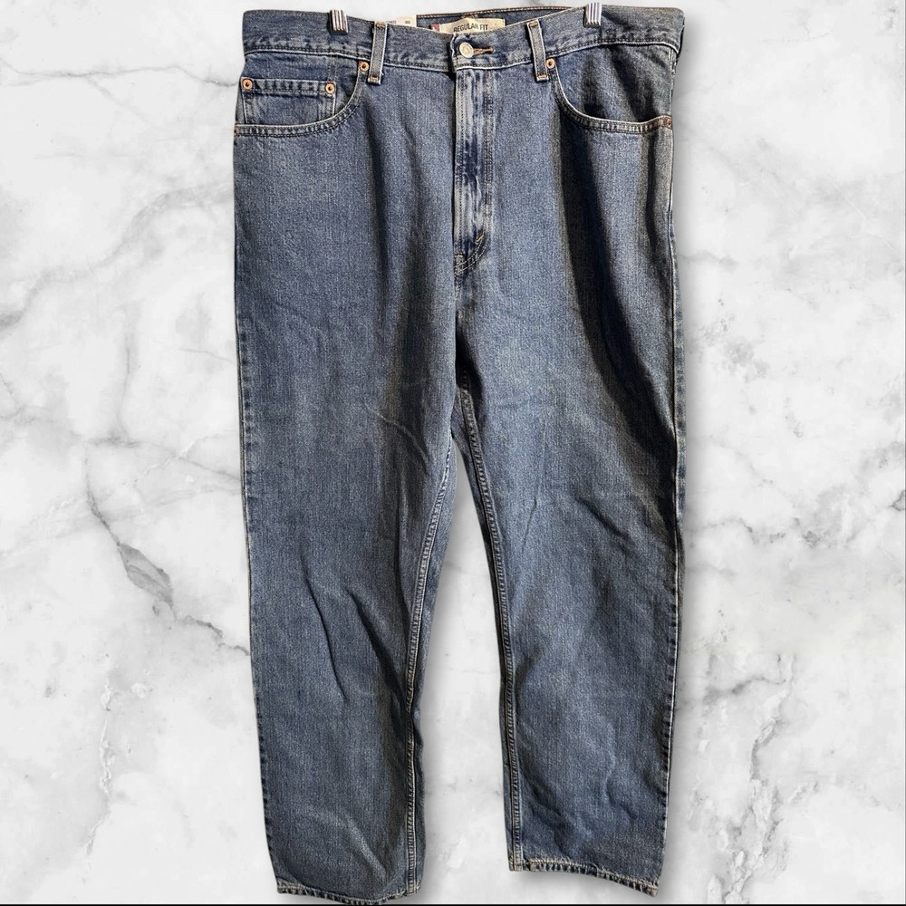 LEVI STRAUSS Mens 505 Straight Fit 100% Cotton Denim Jeans - 38x34 Dark NWT